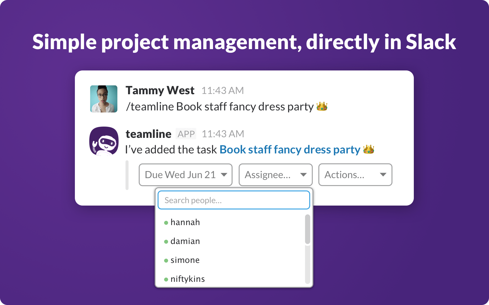 Teamline - Simple project management for Slack